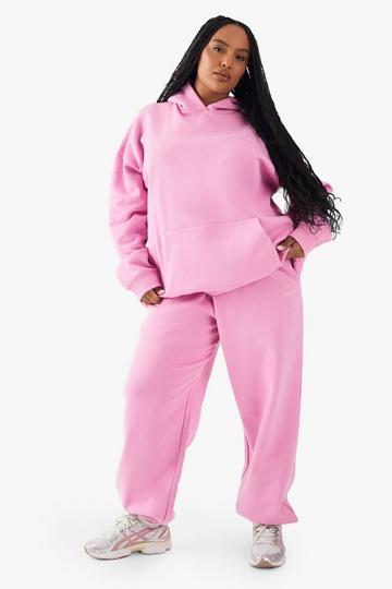 Plus DSGN Studio Embroidered Cuffed Oversized Jogger pink