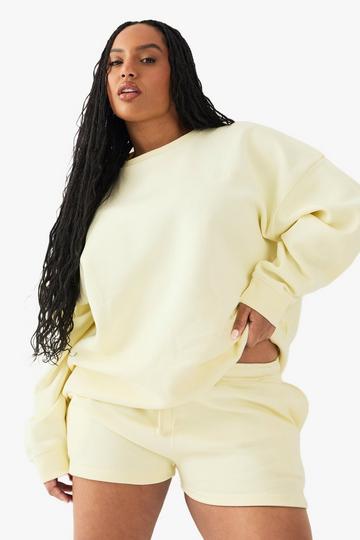 Plus DSGN Studio Embroidered Sweat Shorts lemon