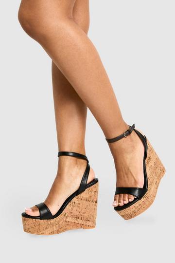 2 Part Basic Cork Wedges black