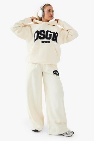 Dsgn Studio Badstoffen Joggingbroek Met Rechte Pijpen stone