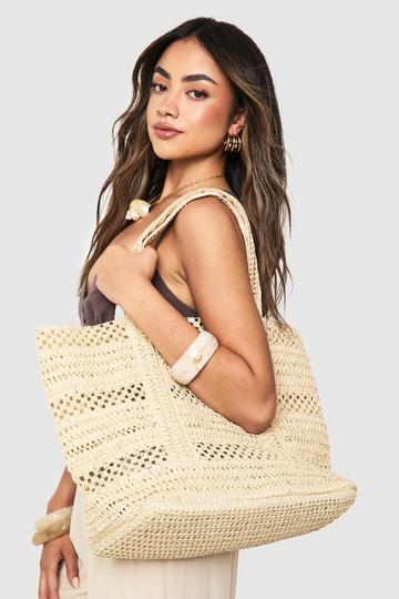 Raffia Strand Tote Bag natural