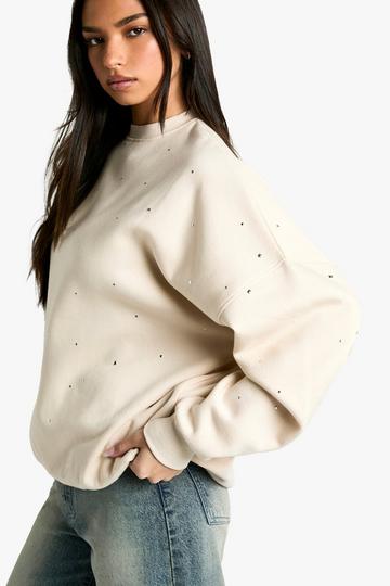 Diamante Oversized Sweatshirt stone