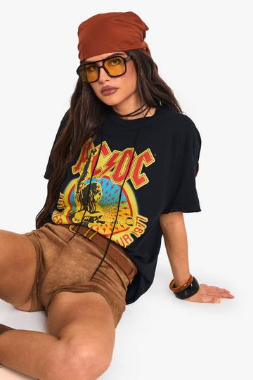 ACDC LICENSE OVERSIZED PRINTED T-SHRIT black