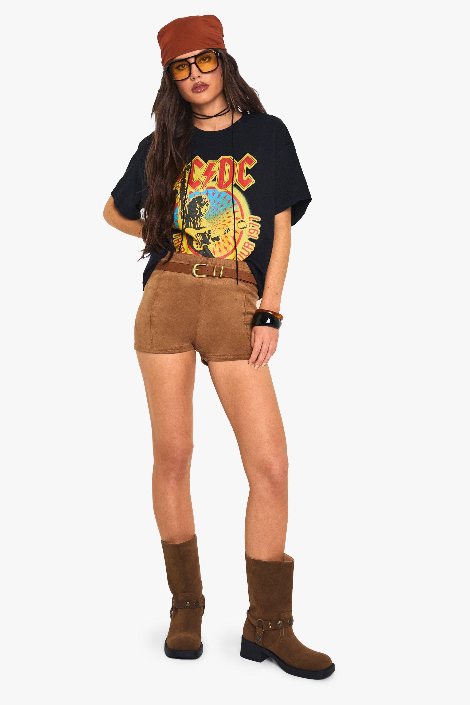 ACDC LICENSE OVERSIZED PRINTED T-SHRIT | boohoo USA ACDC LICENSE OVERSIZED PRINTED T-SHRIT | boohoo USA