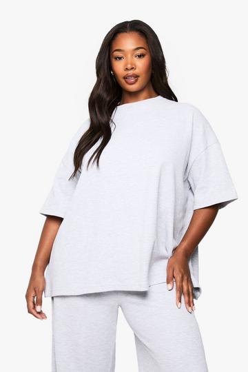 Grey Plus Waffle Oversized T-Shirt