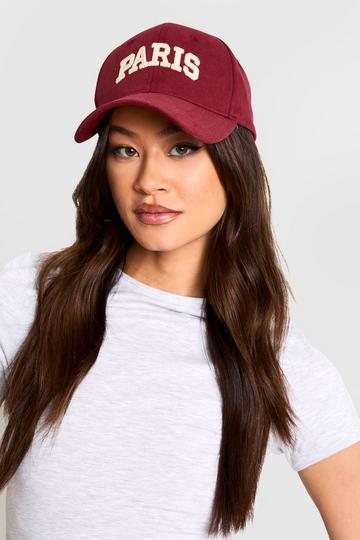 Paris Slogan Cap red