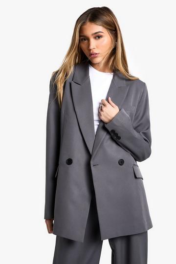 Oversized Geweven Getailleerde Blazer grey