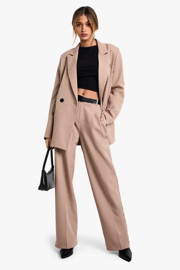 Woven Tailored Pleated Trousers camel