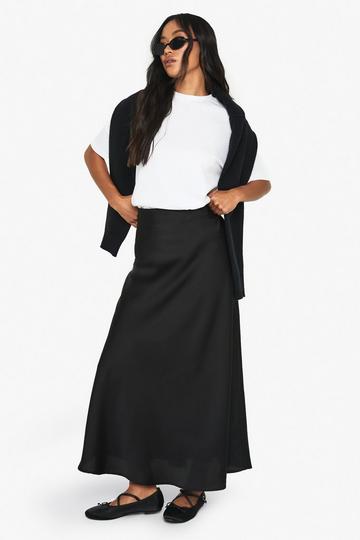 Satijnen Midaxi Rok black