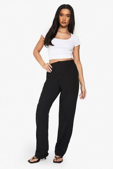 Woven Straight Leg Trousers black