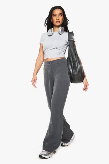 Geweven Slim Fit Flared Broek grey