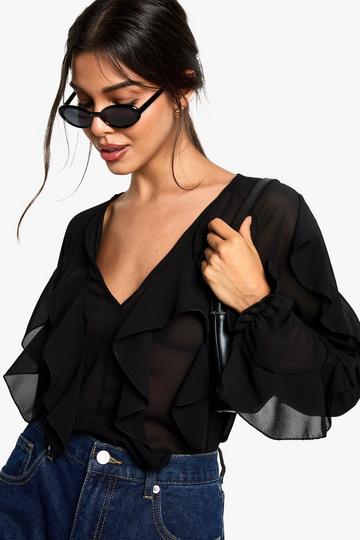 Ruffle Blouse black