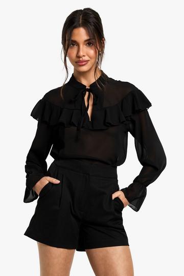 Ruffle Blouse black