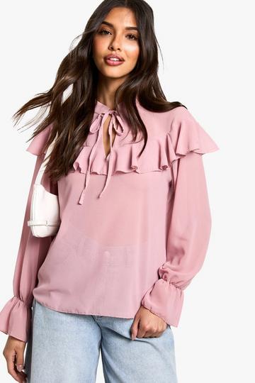 Blouse Met Ruches dusky pink