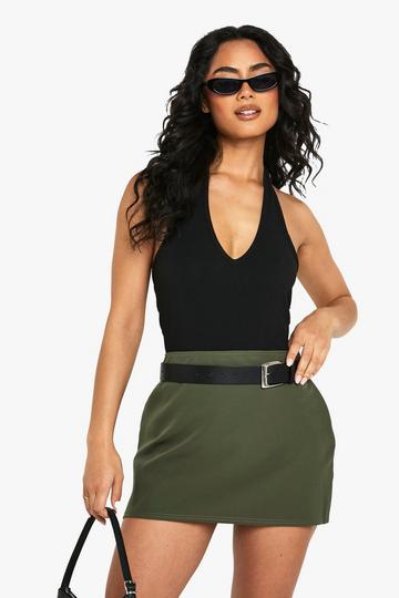 Basic Woven Mini Skirt khaki