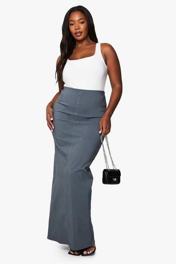 Plus Bengaline Maxi Rok slate