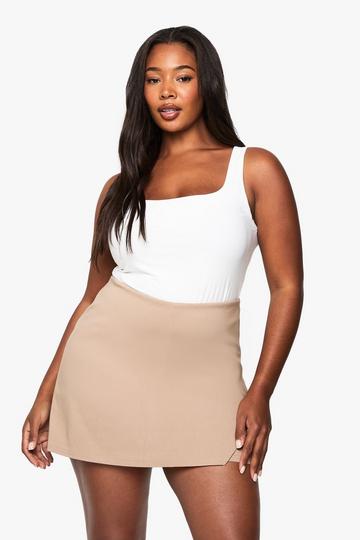 Plus Bengaline Wrap Skort camel