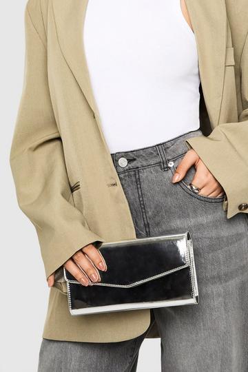 Geplooide Handtas Met Structuur silver