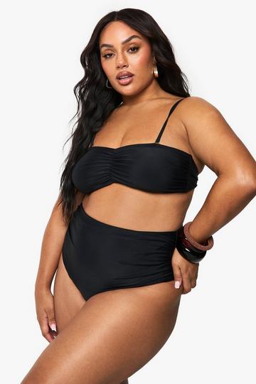Plus Tummy Control Bikini Bottoms black
