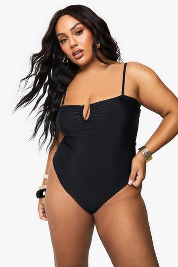 Plus Tummy Control Cross Over Swimsuit black