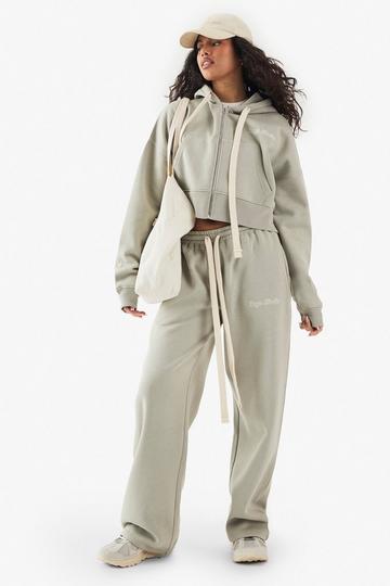 Contrast Drawcord Dsgn Studio Straight Leg Jogger khaki