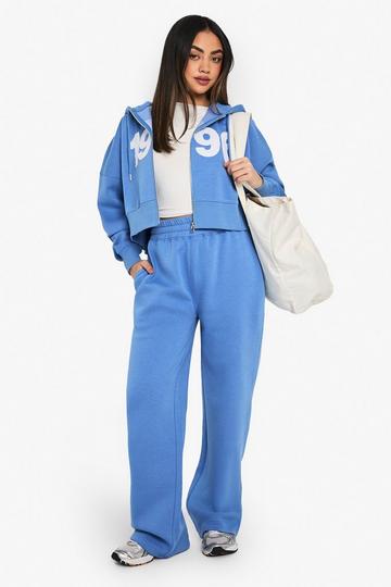 Wide Leg Joggingbroek blue