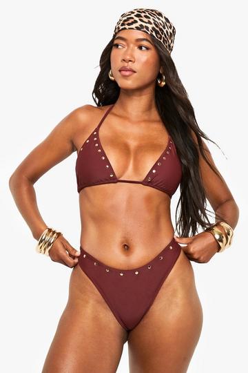 Bikini Broekje Met Studs brown