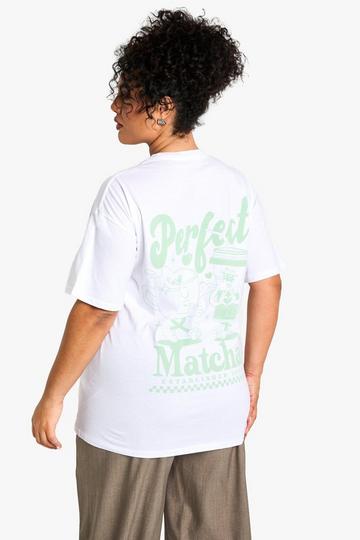 Plus Oversized Perfect Matcha T-Shirt white