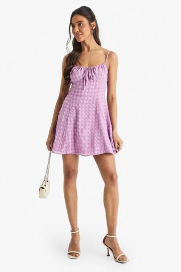 Textured Gingham Mini Cami Dress pink