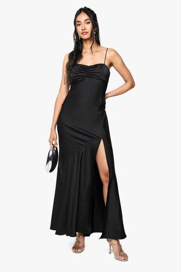 Satin Maxi Dress black