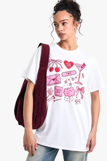 Love Graphic Oversized T-shirt white