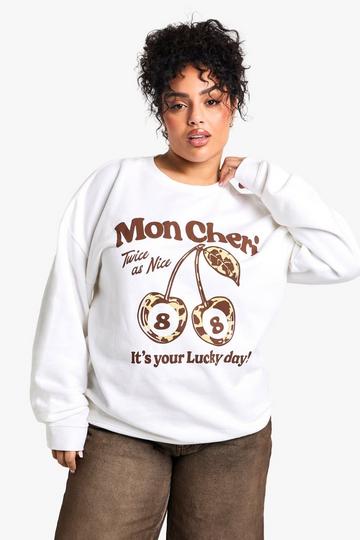 White PLUS MON CHERI SWEATSHIRT