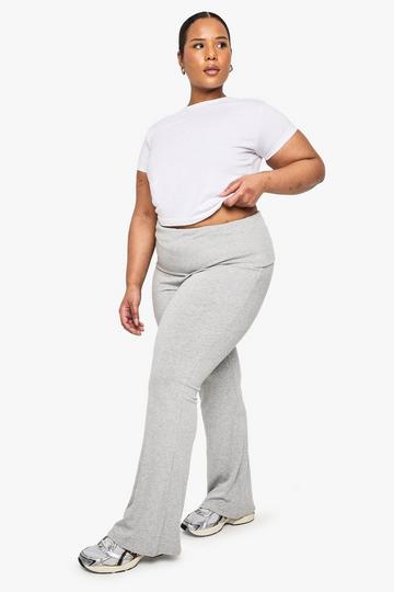 Plus Zachte Geplooide Flared Broek grey marl