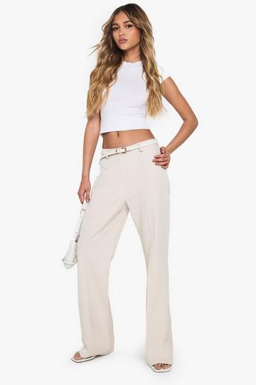 Cream White Fit and Flare Tailored Trousers