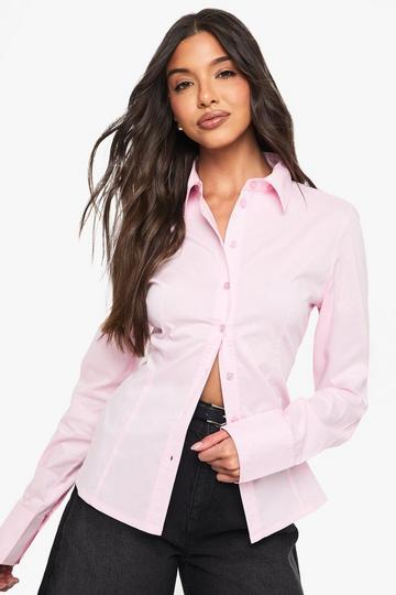 Basic Slim Fit Overhemd pink