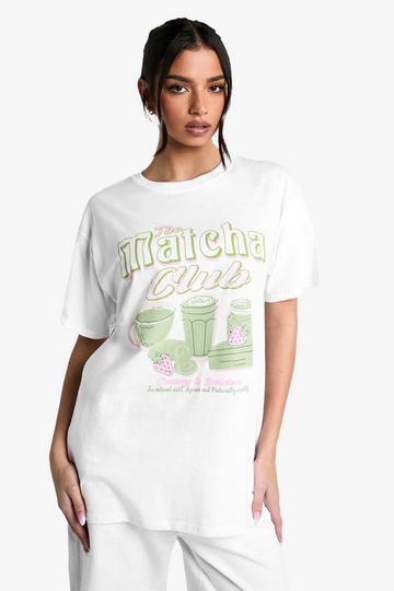 Oversized Matcha Club T-Shirt white