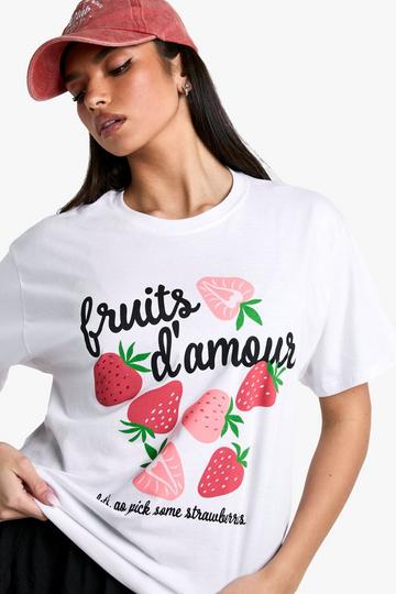 White Fruits Oversized T-shirt