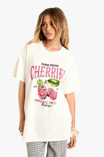 Cherries Oversized T-shirt ecru