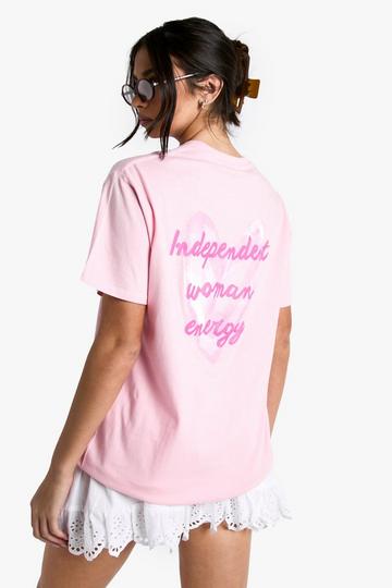 Oversized Independent Woman T-Shirt baby pink