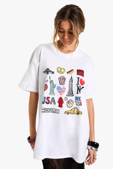 Oversized NYC Collage T-Shirt white