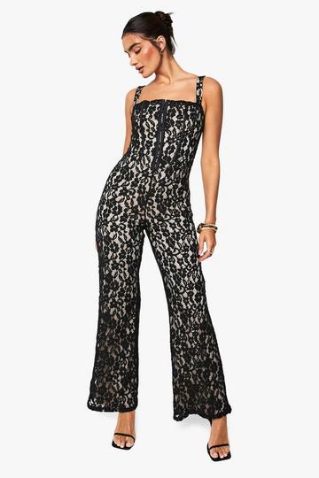 Lace Corset Jumpsuit black