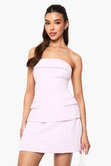 Fold Over Pocket Detail Tailored Top pink