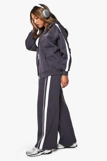 PLUS SIDE STRIPE WIDE LEG JOGGERS charcoal