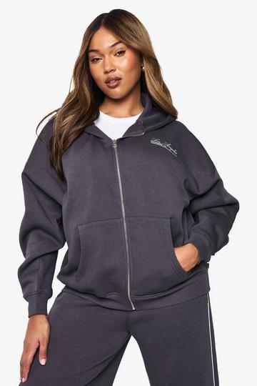 PLUS LOS ANGELES ZIP UP SWEATSHIRT charcoal