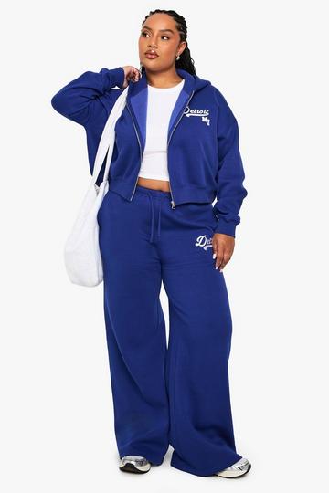 Plus Wide Leg Detroit Joggingbroek cobalt