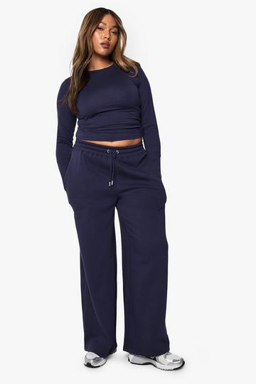 Navy PLUS WIDE LEG JOGGERS