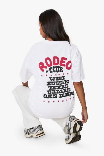 White Rodeo Tour Puff Printed Oversized T-shirt