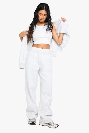 Straight Leg Seam Detail Joggers grey marl
