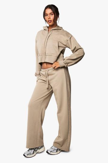 Mid Rise Side Panel Joggers stone
