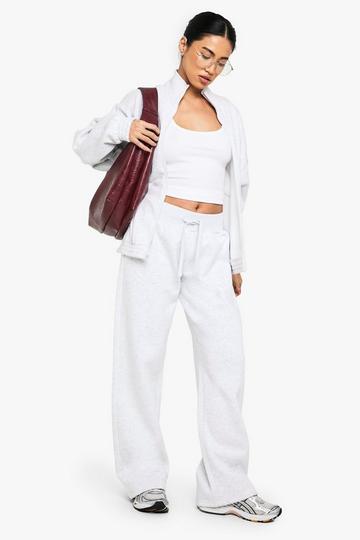 Low Rise Joggingbroek Met Grote Tailleband grey marl
